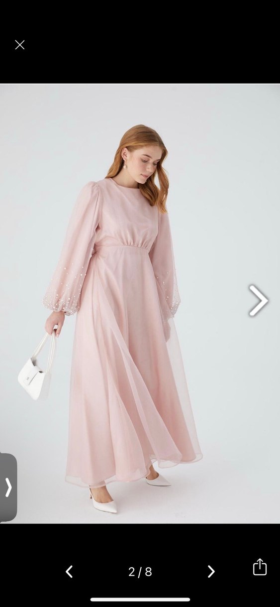 Manuka Taşlı Organze Abiye - Görsel 2