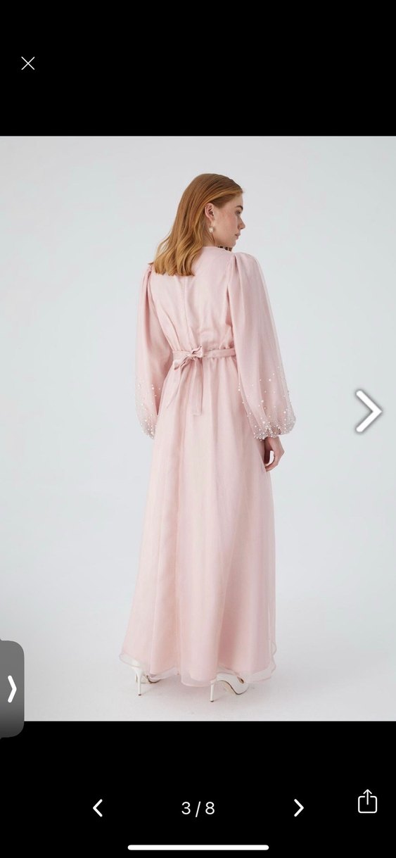 Manuka Taşlı Organze Abiye - Görsel 3