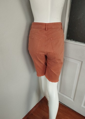 kiremit rengiKadın Denim Bermuda Şort - Görsel 2