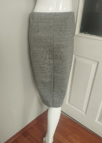 Gri Midi Kadın Kalem Etek - Görsel 3