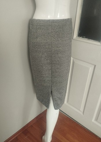 Gri Midi Kadın Kalem Etek - Görsel 2