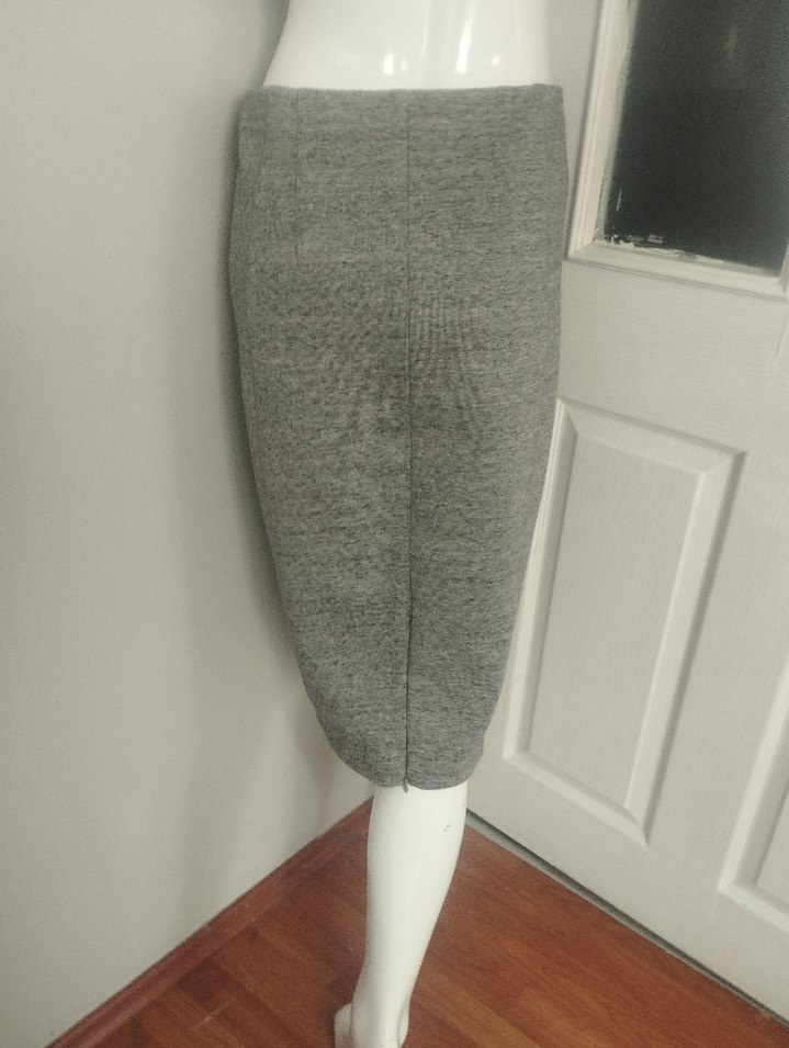 Gri Midi Kadın Kalem Etek - Görsel 3