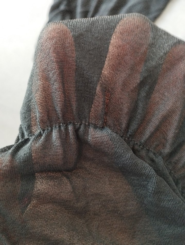 Uzun Kollu Siyah Keten Dökümlü pareo - Görsel 4