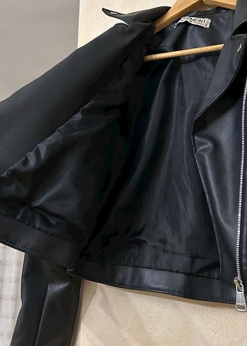Derimont Siyah Biker Deri Ceket - Görsel 6