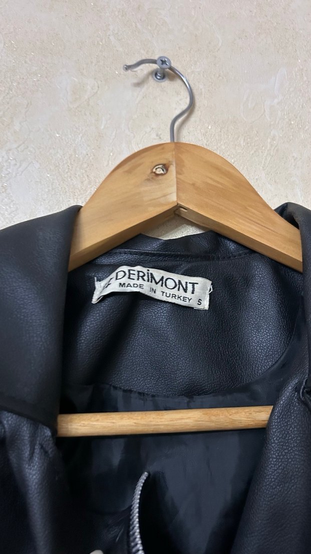 Derimont Siyah Biker Deri Ceket - Görsel 4