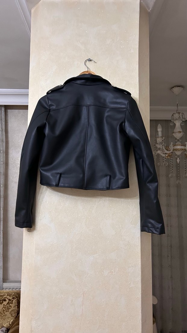 Derimont Siyah Biker Deri Ceket - Görsel 2