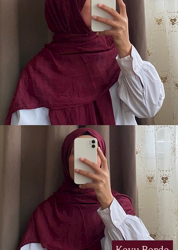 Bordo Keten Bohem Tarzı Kadın Şal