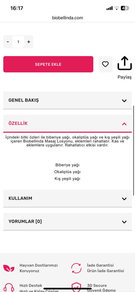 Biobellinda Masaj Losyonu 50 ml - Görsel 2