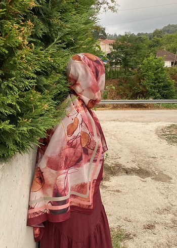 Beden bordo Renk Desenli şal