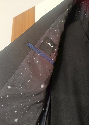 s Beden Tween Marka Lacivert Desenli Slim Fit Modern Damatlık Smokin