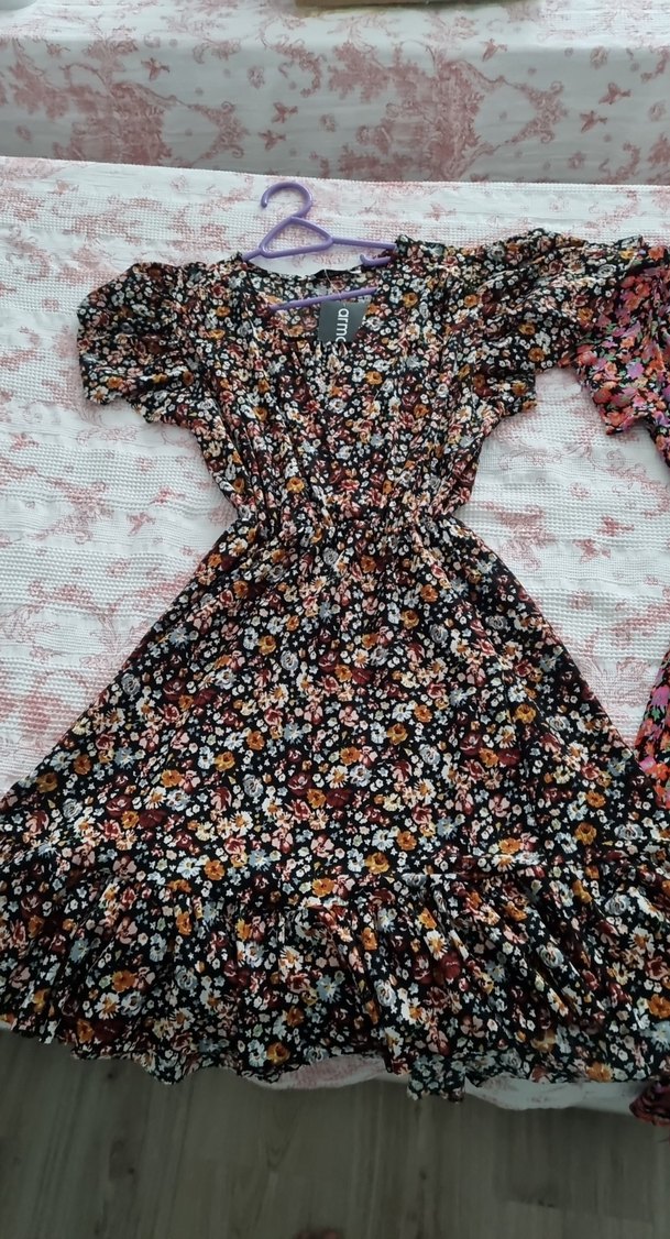 Çiçek Desenli Uzun Bohem Elbise - Görsel 2