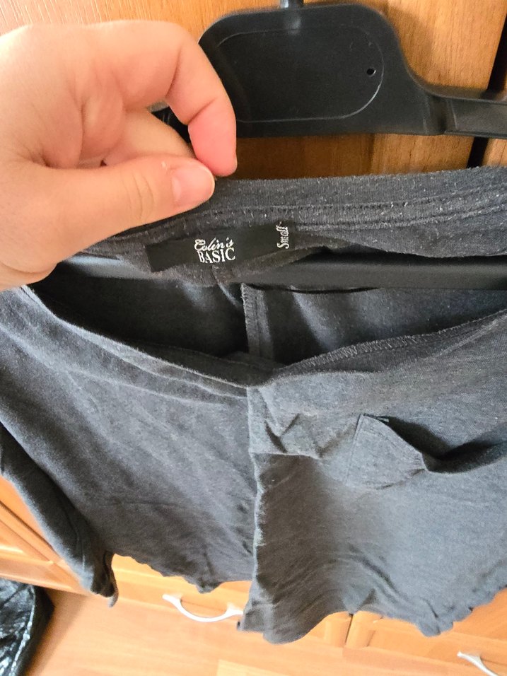 Gri Uzun Kollu Hamile Tişörtü - Görsel 2