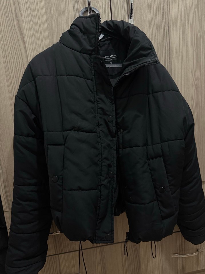 Düğmeli Siyah Midi Sokak Stili Kadın Ceket - Görsel 2