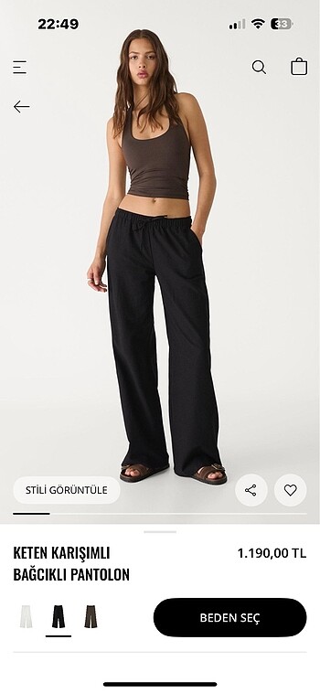 stradivarius keten pantolon