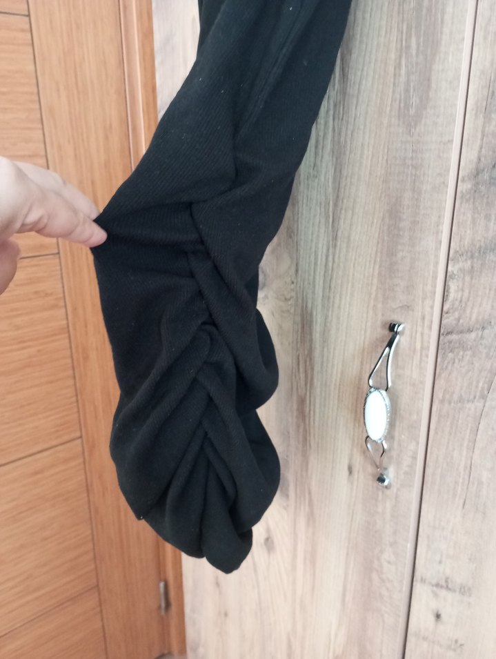 Drapeli Siyah Kolsuz mini elbise - Görsel 2