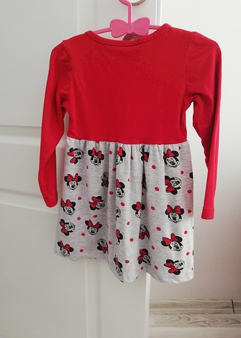 Uzun Kollu Kız Çocuk Minnie Mouse Elbise - Görsel 2