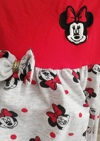 Uzun Kollu Kız Çocuk Minnie Mouse Elbise - Görsel 4