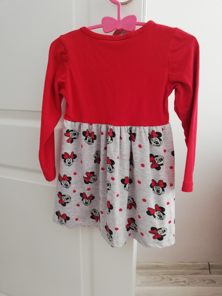 Uzun Kollu Kız Çocuk Minnie Mouse Elbise - Görsel 2