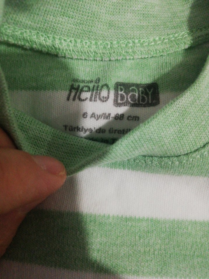 Yeşil Çizgili Bebek Erkek Alt Üst Takım - Görsel 2