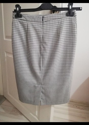 Kadın Gri Kareli Kalem Etek - Görsel 6