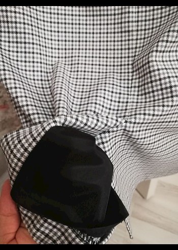 Kadın Gri Kareli Kalem Etek - Görsel 5