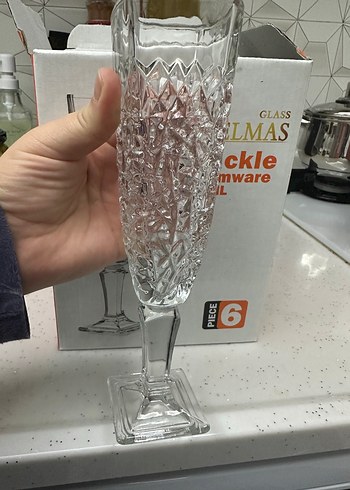 Kristal Desenli Şampanya Kadehi Seti - Görsel 3