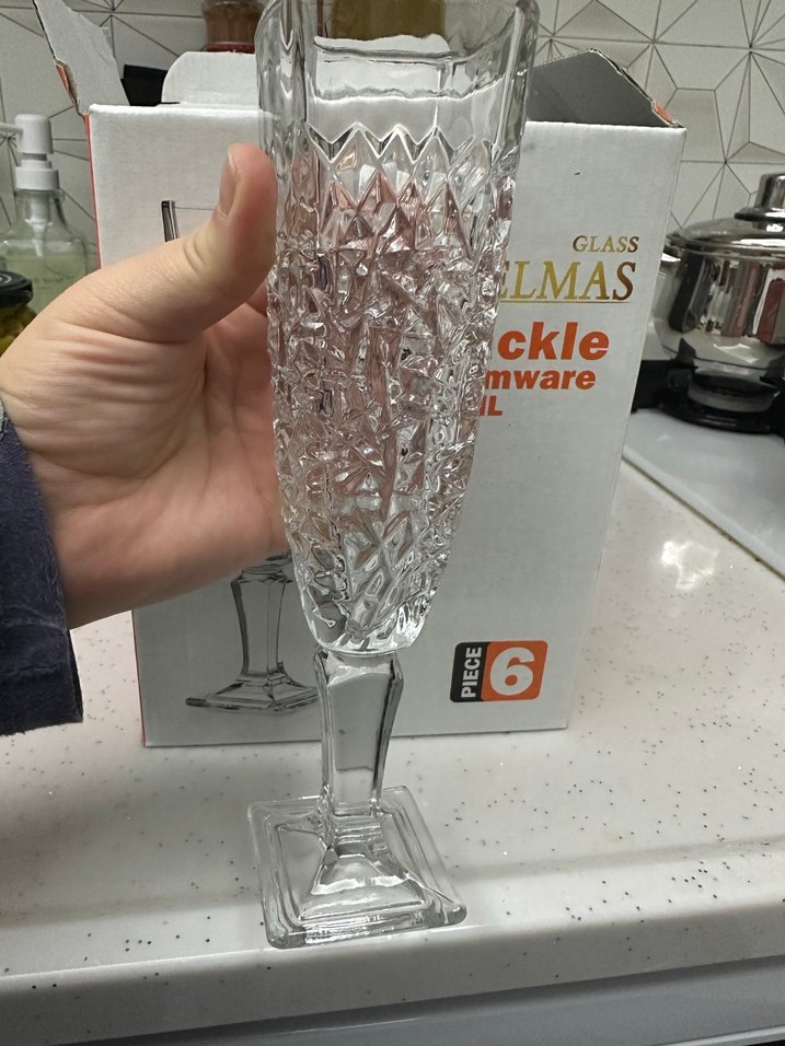 Kristal Desenli Şampanya Kadehi Seti - Görsel 3