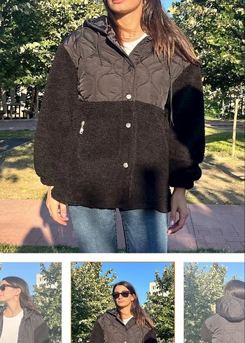 Düğmeli Siyah Kadın Midi Boy Ceket - Görsel 2