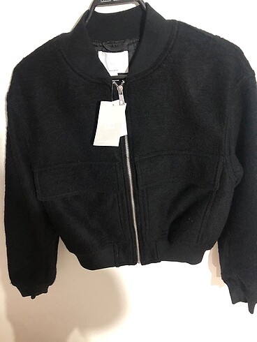 H&M yün karışımlı kadın pilot ceket - Görsel 3