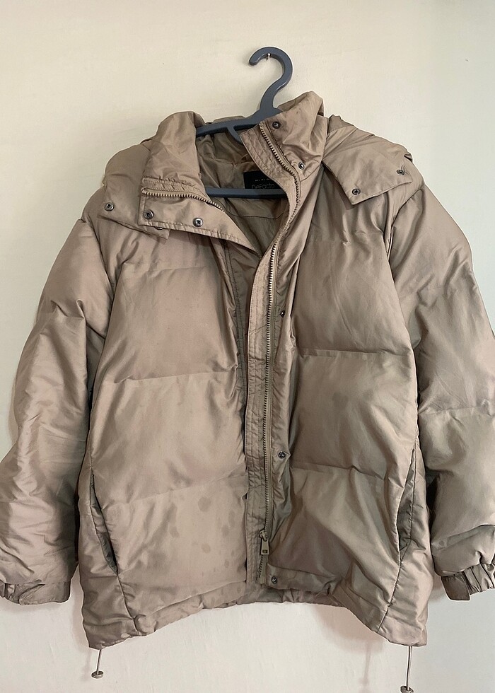 Defacto kapüşonlu şişme mont kahve bej - Görsel 2