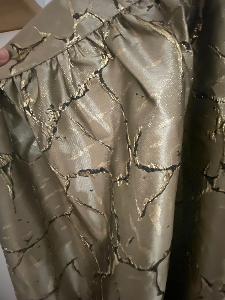 Drapeli Midi Keten Bej Etek - Görsel 3