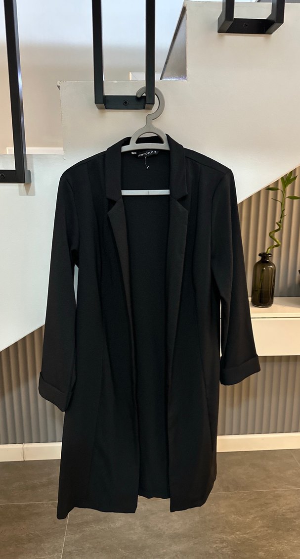 Siyah Uzun Kadın Blazer Ceket - Görsel 2