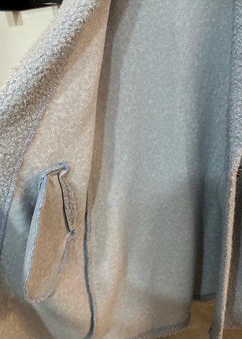 Gri  Düğmeli Kadın Kaban - Görsel 6