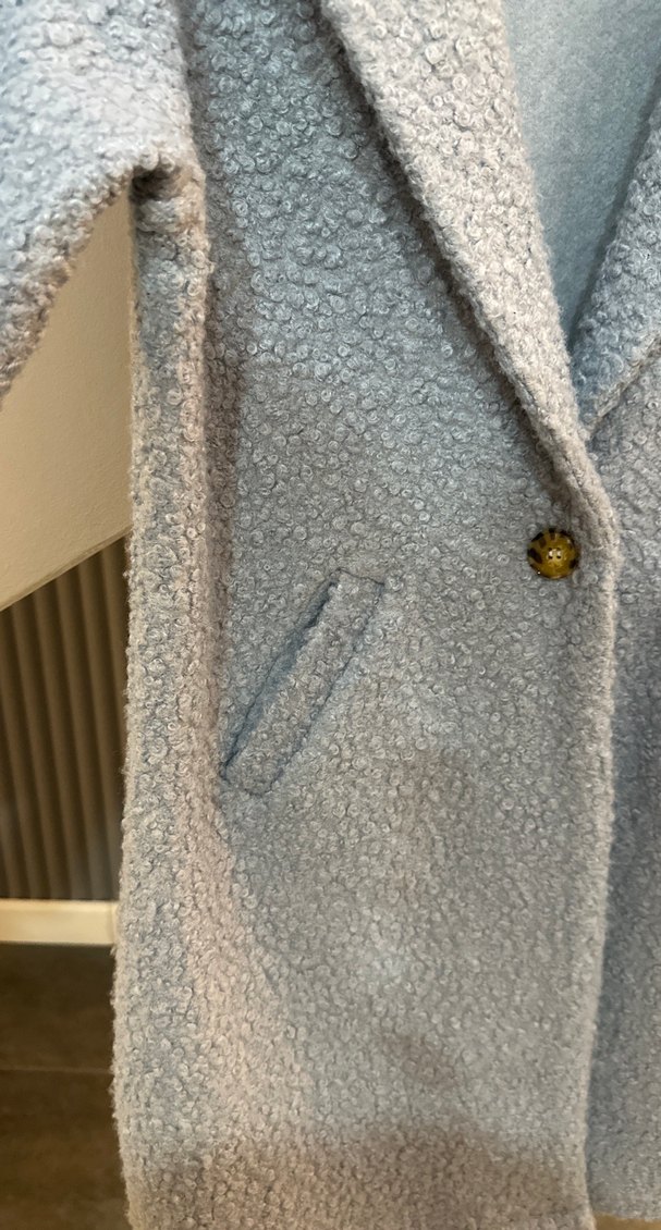 Gri  Düğmeli Kadın Kaban - Görsel 5