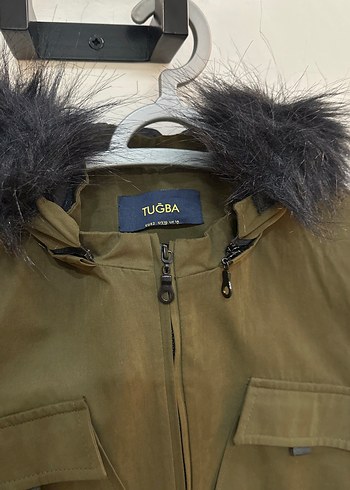 Haki Kürklü Kadın Uzun Ceket - Görsel 2