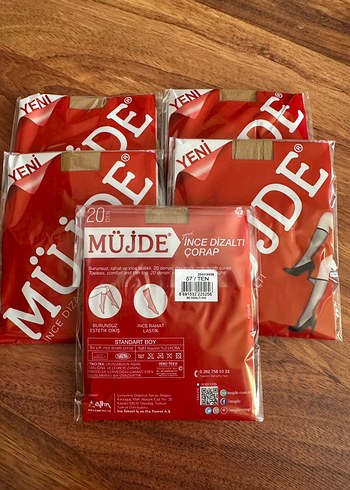 Müjde Kadın İnce Dizaltı ten rengi çorap 5li