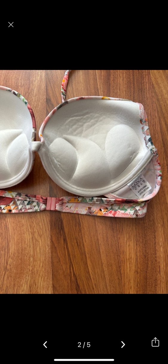 Çiçek Desenli Pembe Bohem Bikini Üstü - Görsel 2