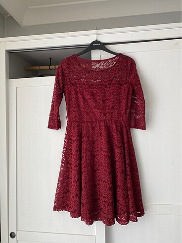 xs Beden bordo Renk Bordo dantel elbise