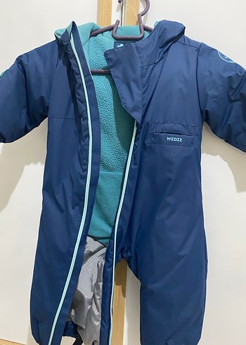 Koyu Mavi Fermuarlı Bebek Kayak Tulumu - Görsel 2