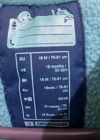 Koyu Mavi Fermuarlı Bebek Kayak Tulumu - Görsel 4