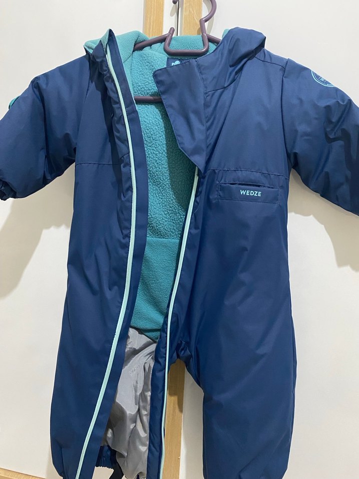 Koyu Mavi Fermuarlı Bebek Kayak Tulumu - Görsel 2