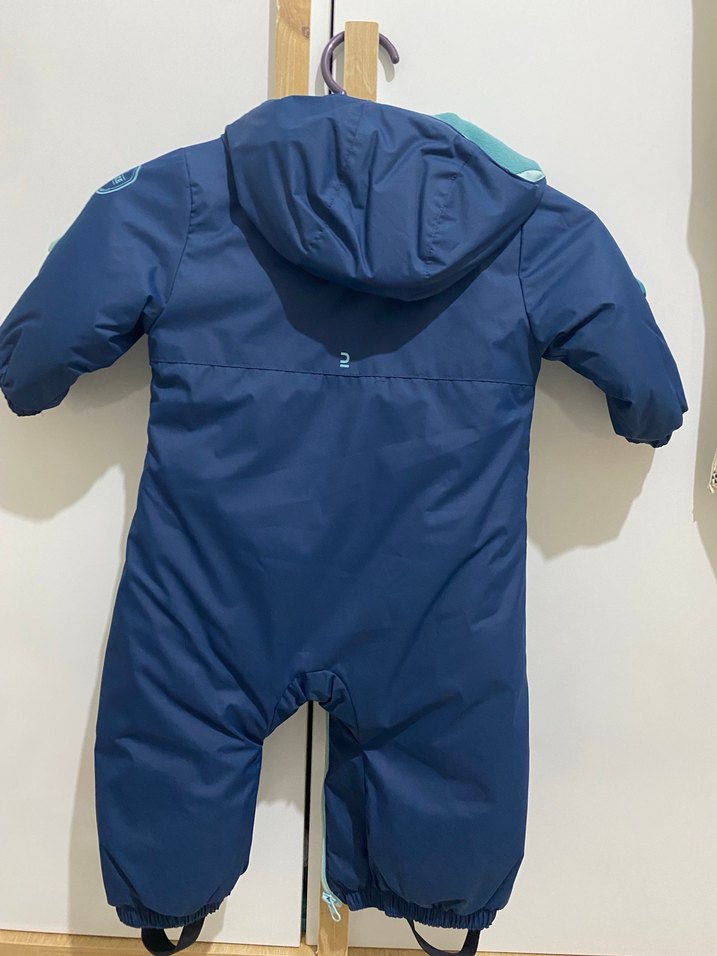 Koyu Mavi Fermuarlı Bebek Kayak Tulumu - Görsel 3