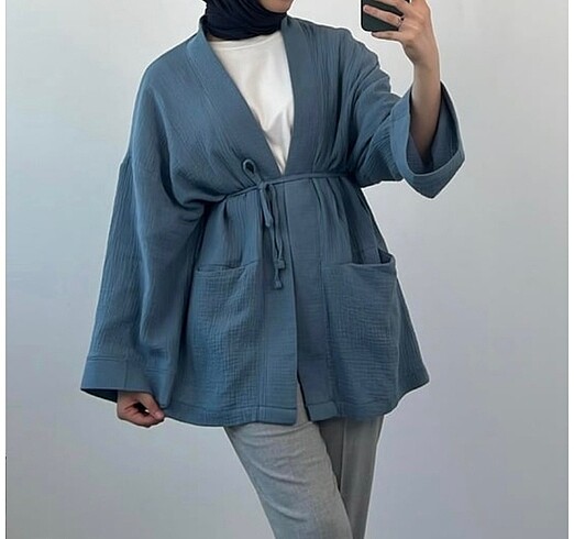 Bağlamalı Müslin kimono