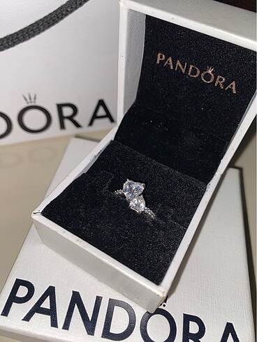  Beden pandora çift kalpli yüzük
