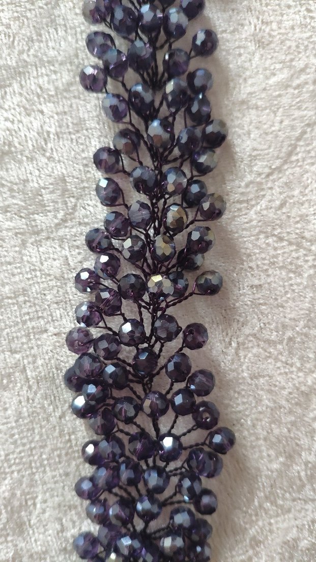 Mor Boncuklu Parlak Kadın Taç - Görsel 2