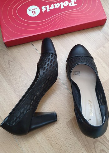 Siyah Dantel Detaylı Gotik Blok Topuklu Stiletto - Görsel 3