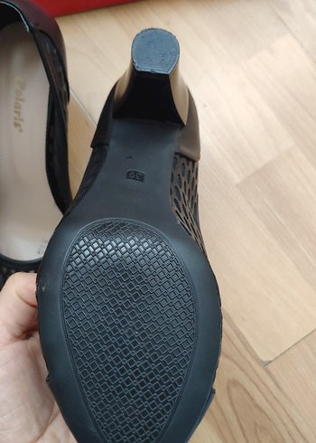 Siyah Dantel Detaylı Gotik Blok Topuklu Stiletto - Görsel 7