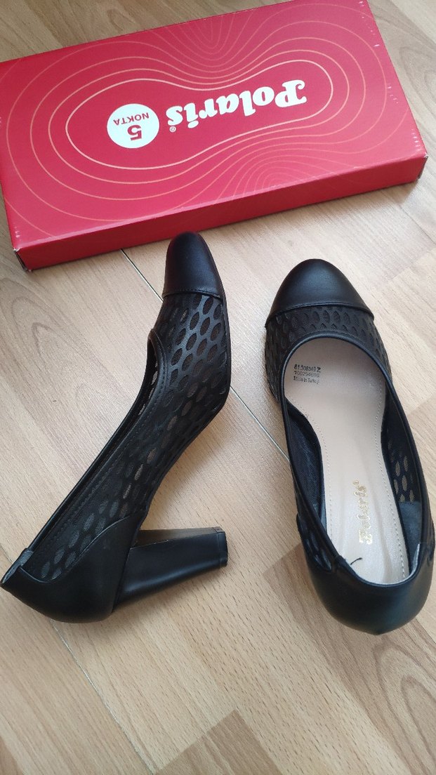 Siyah Dantel Detaylı Gotik Blok Topuklu Stiletto - Görsel 3