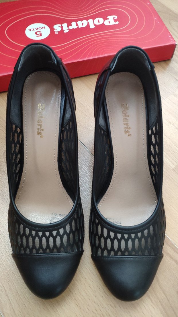 Siyah Dantel Detaylı Gotik Blok Topuklu Stiletto - Görsel 4