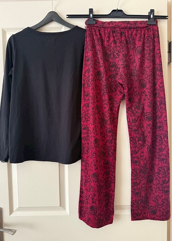 Bordo Batik Desenli Kadın Pijama Takımı - Görsel 2